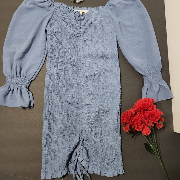 Love Tree Dresses & Skirts - Off The Shoulder Tight Slimming Blue Dress